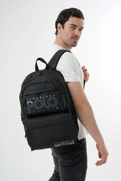 Cambridge Polo Club Minimalist Tasarım Unisex Çok Gözlü Sırt Çantası ürün görseli 1