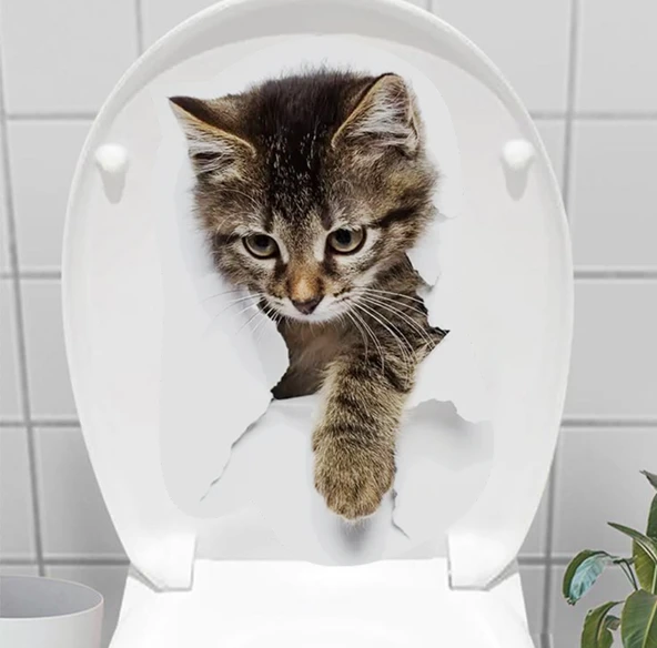 Decohandy Klozet Etiketi Stray Cat ürün görseli 1