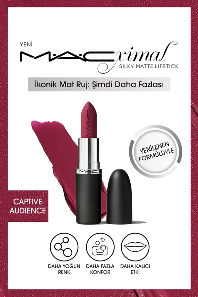 M·A·CXIMAL Silky Matte Lipstick Nemlendirme Etkili Yoğun Renk Sağlayan Ruj - Velvet Teddy ürün görseli 1