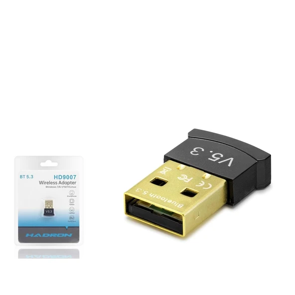 Hadron HD9007 Bluetooth Dongle Pc Usb V5.3 Kablosuz Adaptör, Pc & Laptop Için Bluetooth Alıcı ürün görseli 1