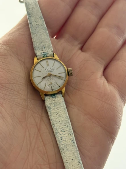 Avia 23mm Deri Kordon Altın Kaplama Kadın Kol Saati 2.El (ARIZALI) ürün görseli 1