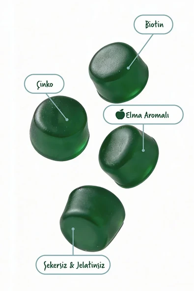 gummylab. Hair & Nail Multiforce Biotin + Keratin Takviye Edici Gıda 60 Adet ürün görseli 1