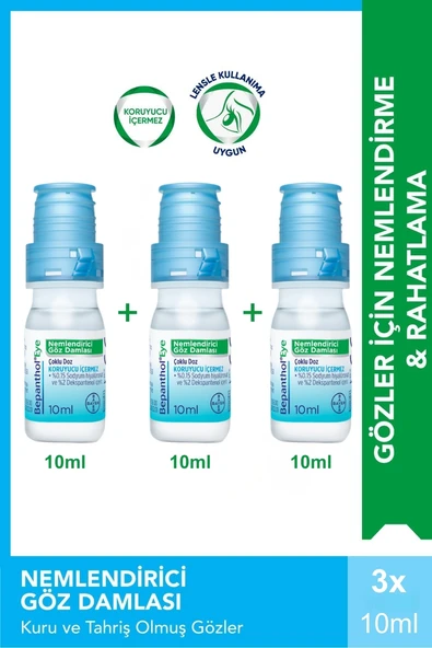 Bepanthol Eye Nemlendirici Göz Damlası 10 ml x 3 Adet ürün görseli 1