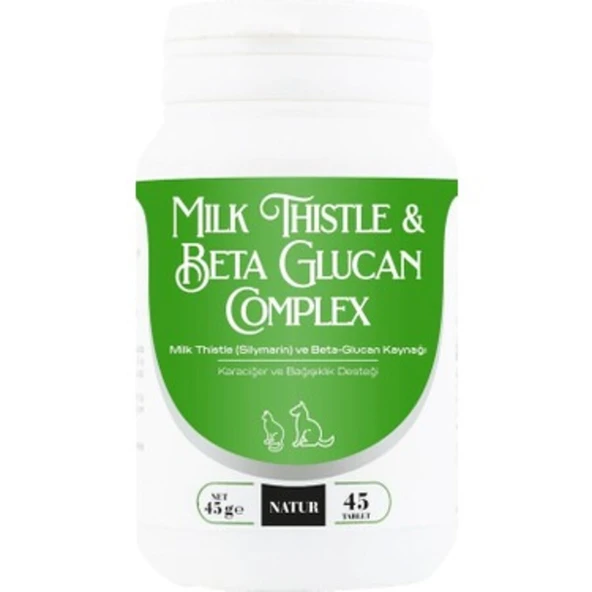 Natur Milk Thistle & Beta Glukan Karaciğer Temizleyici Bağışıklık Hapı 45 Tablet ürün görseli 1