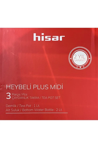 Hisar Heybeli Plus Midi Çelik Çaydanlık Siyah - Resim 4