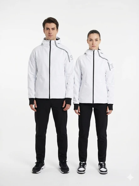 Gamp Unisex Kapüşonlu Parmak Geçmeli Softshell Mont - Resim 2