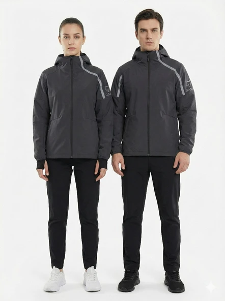 Gamp Unisex Kapüşonlu Parmak Geçmeli Softshell Mont ürün görseli 1