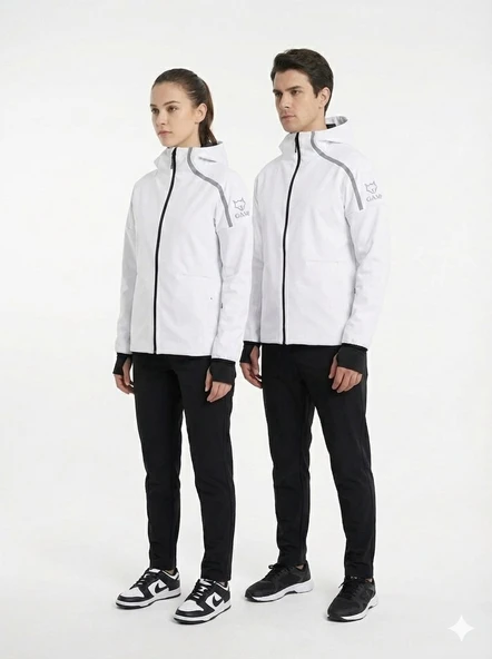 Gamp Unisex Kapüşonlu Parmak Geçmeli Softshell Mont - Resim 4