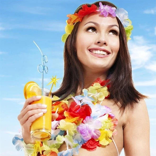 Hawaii Çiçekli Kolye Bileklik Seti ürün görseli 1