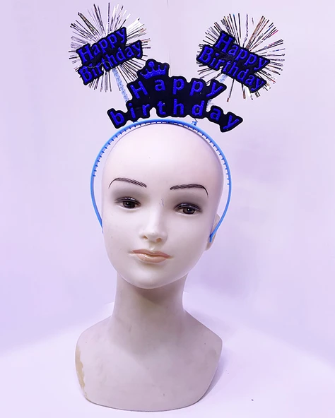 Happy Birthday Neon Mavi Doğum Günü Tacı ürün görseli 1
