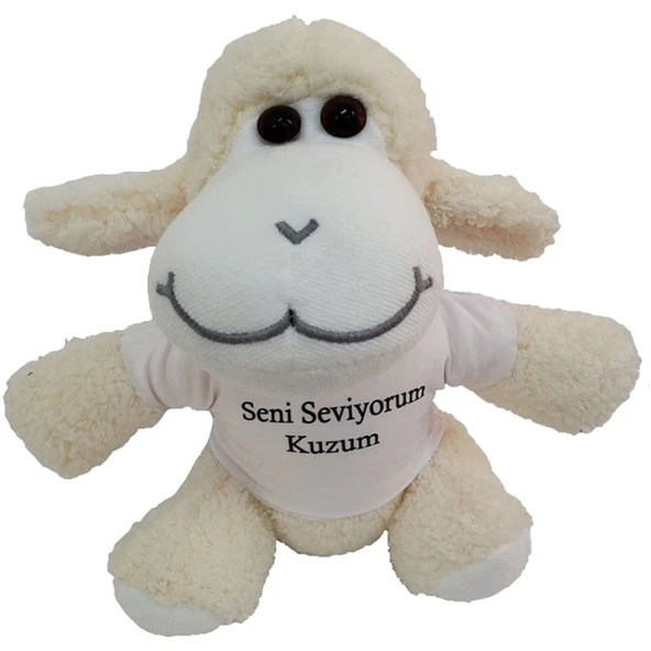 Seni Seviyorum Kuzum Tişörtlü Peluş Kuzu Oyuncak ürün görseli 1