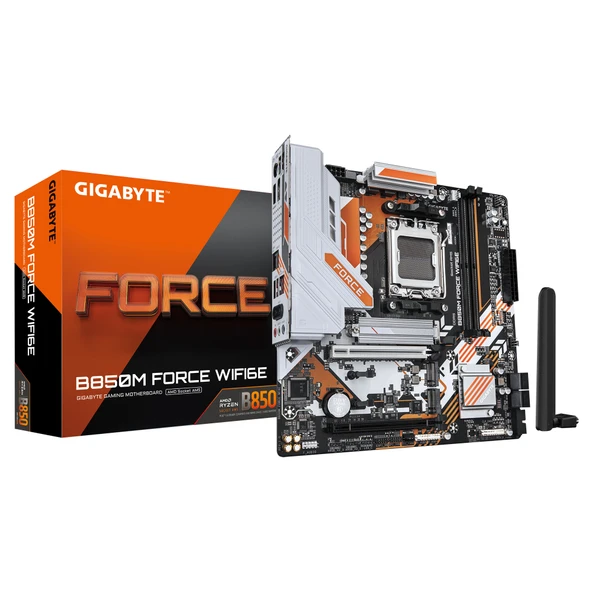 GIGABYTE B850M FORCE WIFI6E DDR5 M.2 HDMI DP MATX AM5 ürün görseli 1