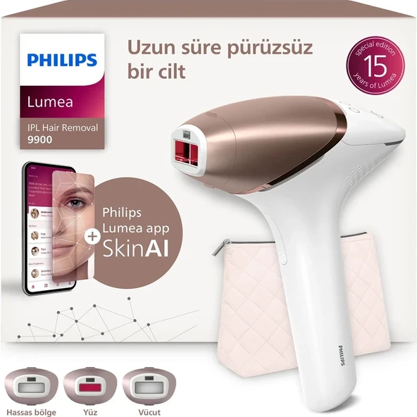 Philips Lumea 9900 Serisi BRI953/01 IPL Tüy Alma, SkinAI Uygulama,Vücut,Yüz ve Bikini,3 Başlık,Çanta ürün görseli 1