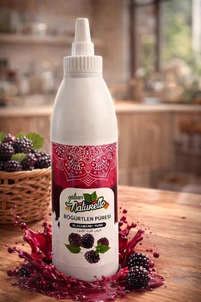 Naturello Böğürtlen Püresi 1000 ml – Waffle, Pancake, Cheesecake, Dondurma ve İçecek Sosu ürün görseli 1