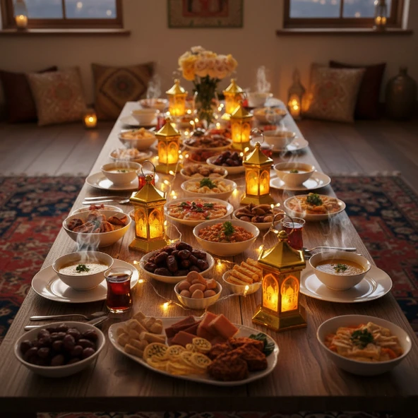 Ramazan Temalı Altıgen Kubbe LED Lamba - Resim 3