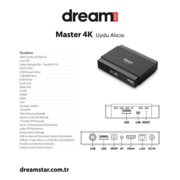 DREAMSTAR MASTER 4K UYDU ALICI.. - Resim 3