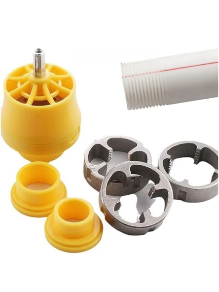 Mucit Home Plastik Boru Dıştan Diş Açma Aparat Seti   1", 3/4" ve 1/2 ürün görseli 1