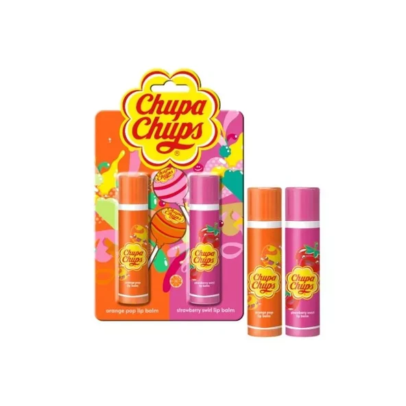 Chupa Chups Lip Balm 2 li Dudak Bakım Kremi 4gr - Çilek Ve Portakal ürün görseli 1