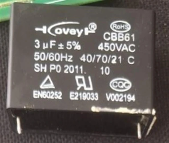 3Μf 450VAC CBB61 Motor Ve Fan Başlangıç Kondansatörü ürün görseli 1