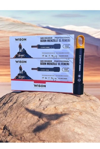 Wison Ws-3500 10 Watt 1500 Lümen Şarj Edilebilir Profesyonel Fener Siyah ürün görseli 1