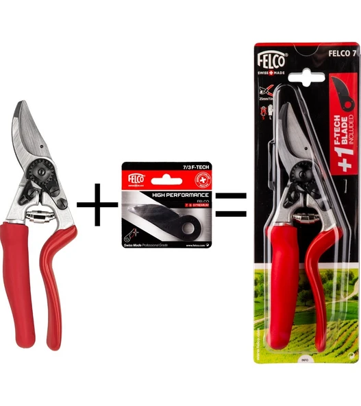 Felco 7 Budama Makası ve F-Tech 7/3 Yedek Bıçaklı Özel Seri ürün görseli 1