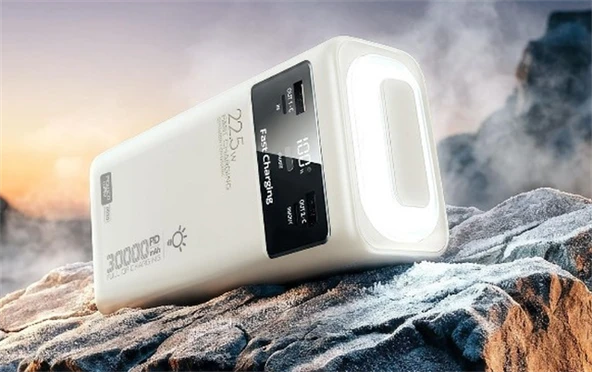 Powerway PD30 30.000Mah 22.5W PD & QC 3.0 Hızlı Şarj Destekli Dijital Göstergeli Powerbank ürün görseli 1
