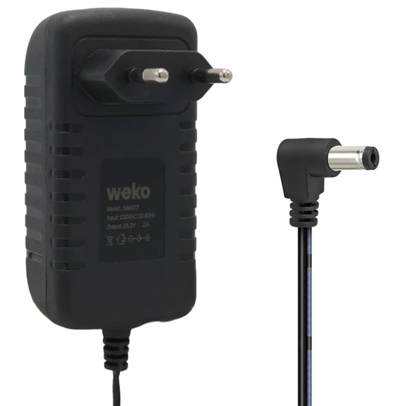 Weko 25.2 Volt - 2 Amper 5.5X2.5Mm Uçlu Yerli Üretim Priz Tipi Adaptör 1.2 Metre Uzunluk ürün görseli 1