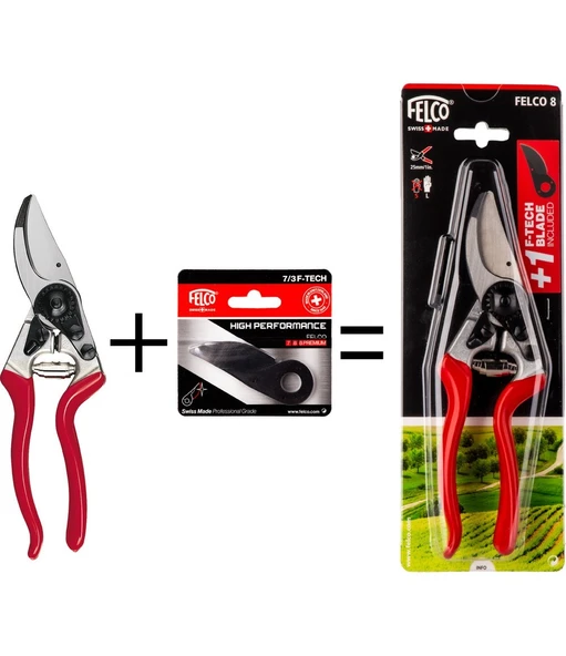 Felco 8 Budama Makası ve F-Tech 7/3 Yedek Bıçaklı Özel Seri ürün görseli 1