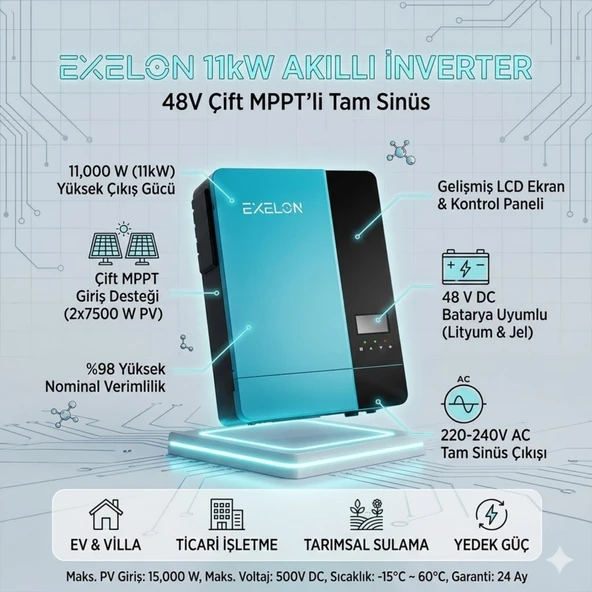 Exelon 11Kw Akıllı İnverter 48V - Resim 2