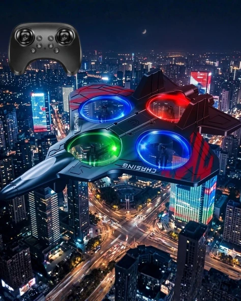 LED Işıklı Oyuncak Drone Fighter Jet Tasarımlı Uzaktan Kumandalı Uçak ürün görseli 1