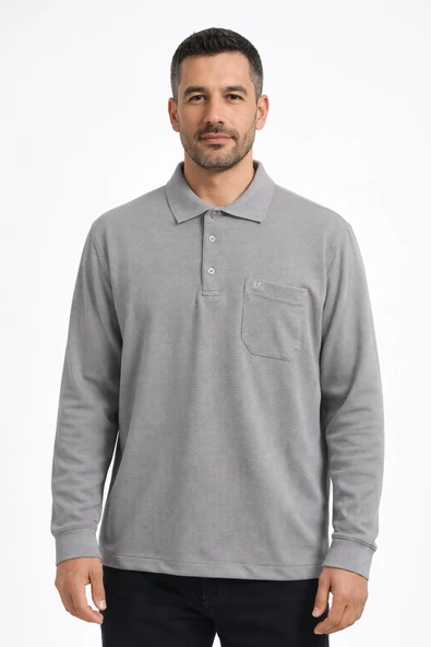 Simenti Regular Fit Polo Yaka Uzun Kol Sweatshirt - 7567 ürün görseli 1