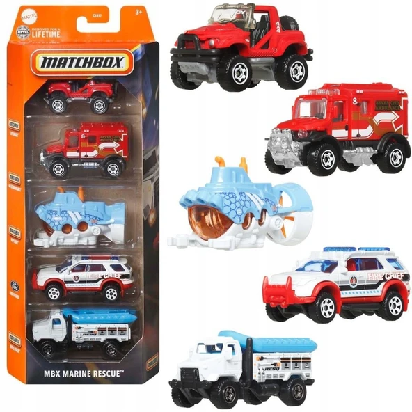 Matchbox Metal Beşli Araba Seti DENİZ ARAMA KURTARMA (MBX MARINE RESCUE) C1817-JBX29 ürün görseli 1