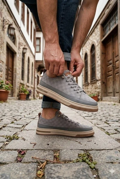 Pepita E385 Rahat Hafif Keten Özel Tasarım Spor Sneaker Erkek Ayakkabı ürün görseli 1