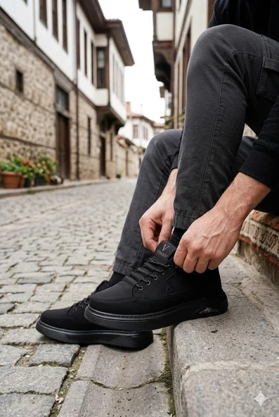 Pepita E327 Rahat Hafif Keten Lastik Bağcıklı Günlük Sneaker Erkek Spor Ayakkabı ürün görseli 1