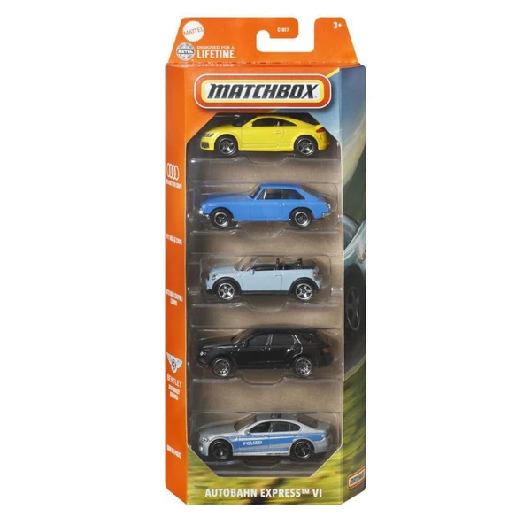 Matchbx Metal Beşli Araba Seti AUTOBAHN EXPRESS VI  C1817-JBX19 ürün görseli 1