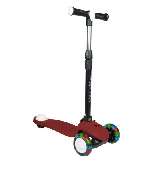 3+ Yaş Pro Scooter Bordo Işıklı 50 Kg Taşıma Kapasiteli ürün görseli 1