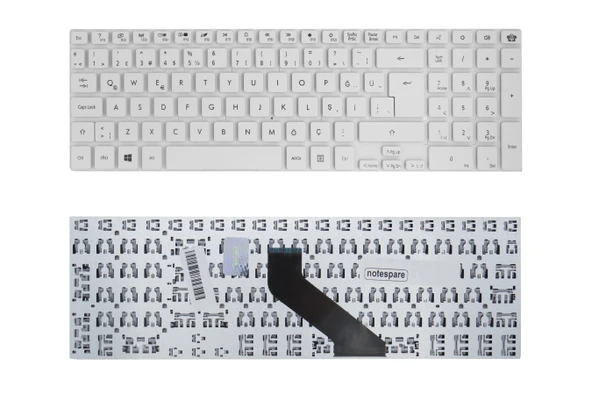 Acer Uyumlu Aspire 5755G-2678G75Mnks, 5755G-32354G50Mnbs, 5755G-52454G32Mnks Klavye TR Beyaz ürün görseli 1