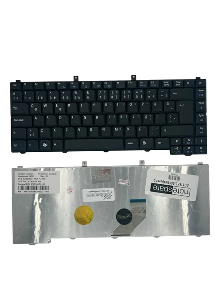Acer ile Uyumlu KB.ASP07.001, KB.ASP07.002, KB.ASP07.022, KB.ASP07.071 Notebook Klavye Siyah TR ürün görseli 1