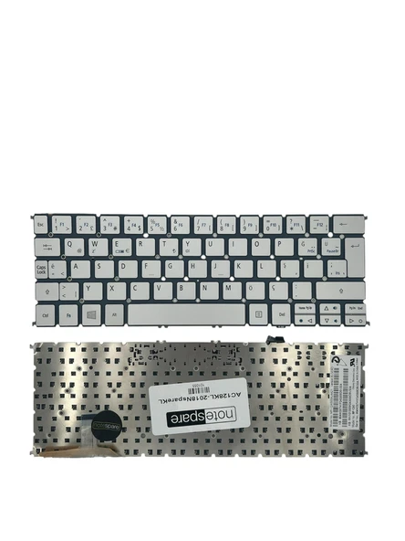 Acer ile Uyumlu Aspire S7-191-53314g12ass, S7-191-6400 Notebook Klavye Gümüş Gri TR ürün görseli 1