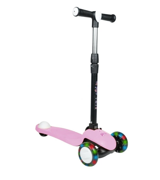 3+ Yaş Pro Scooter Açık Pembe Işıklı 50 Kg Taşıma Kapasiteli ürün görseli 1