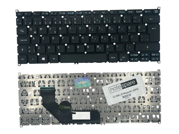 Acer ile Uyumlu Swift 3 0KN1-201TU11, OKN1-201TU11 Notebook Klavye Siyah TR ürün görseli 1