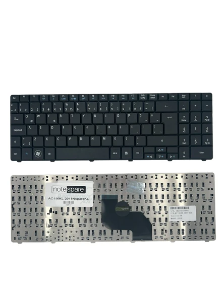 Acer ile Uyumlu Aspire 7715, 5541G, 7315-313G25mn Notebook Klavye Siyah TR ürün görseli 1