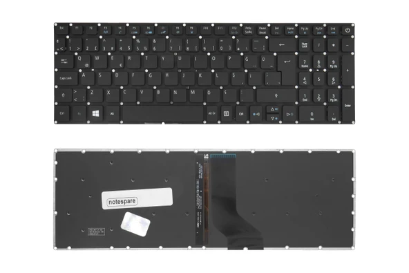 Acer Uyumlu NK.I1517.00K, NKI151700K, NSK-RE1SQ, NSK-REBBQ Klavye TR Işıklı Siyah ürün görseli 1
