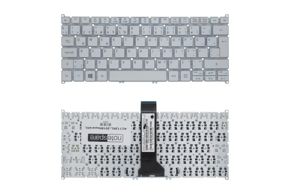 Acer Uyumlu Aspire ES1-331-C0V4, ES1-331-C73R, ES1-332-C5E1, R3-131T-C0UZ Klavye TR Beyaz ürün görseli 1