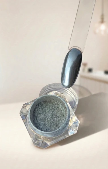 Gümüş Tırnak Krom Tozu Aplikatörlü Krom İnci Tozu Silver WN-102 ürün görseli 1