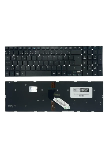 Acer ile Uyumlu Aspire V17 Nitro VN7-791G-78M4, VN7-791G-78S8 Notebook Işıklı Klavye Siyah TR ürün görseli 1