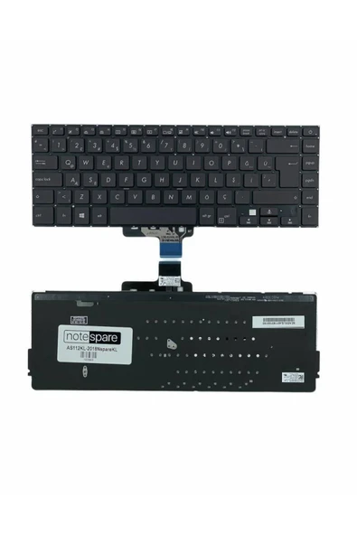 ASUS Uyumlu VivoBook S15 S510UA-BQ514T, S15 S510UA-BQ835T, S15 S510UA-BR124T Klavye TR Işıklı Siyah ürün görseli 1