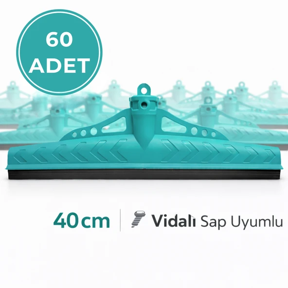 Mulpex Çekpas 40 cm 60 Adet Vidalı Sap Uyumlu | Yersil Çekçek Yer Çekçeği | Zemin Temizlik Aparatı ürün görseli 1