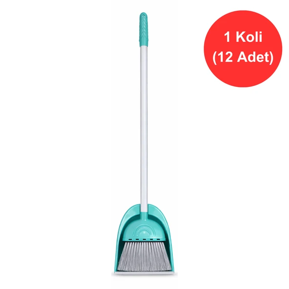 Mulpex Hazneli Süpürgeli Faraş Seti  x 12 Adet | Uzun Saplı Temizlik Süpürgesi | Yoğun Kıllı Fırça ürün görseli 1