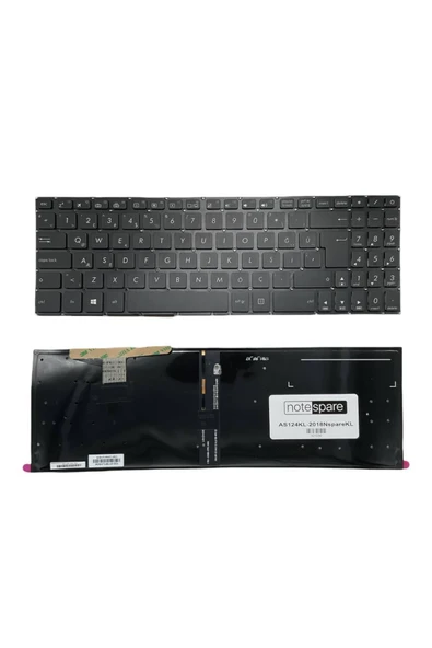 Asus ile Uyumlu VivoBook N580VD, N580VN Notebook Klavye Işıklı Siyah TR ürün görseli 1